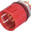 Panel plug, 3 pole, solder connection, snap lock, straight, 99 9107 50 03