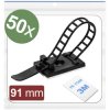 Quadrios 24CA443 Cable mount self-adhesive black 50 pcs cable clips fixings