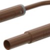 Safety measuring lead with (4 mm lamella plug, straight) to (4 mm lamella plug, straight), 1.5 m, brown, PVC, 1.0 mm², CAT IV, 6