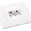 Gniazdko Solarix CAT5E STP 2 x RJ45 podtynkowe białe SX9-2-5E-STP-WH