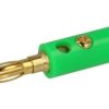 Wtyk bananowy; 4mm; 25.419.4; zielony; 41mm; przykręcany; wtykany (gniazdo bananowe 4mm); 32A; 60V; mosiądz złocony; ABS; Amass;