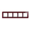 DECO Ramka 5 pięciokrotna uniwersalna - efekt szkła (ramka: bordowa: spód: grafitowy) bordowy 14-11-DRS-5 KARLIK