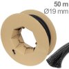TRU COMPONENTS TC-12352460 T24CA014 Wąż zbrojony czarny poliester 19 do 20 mm 50 m
