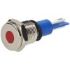 R-TECH 656915 Panel Indicator 10mm Flat 12V Red Nickel Brass