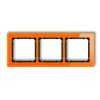DECO Ramka 3 potrójna uniwersalna - efekt szkła (ramka: pomarańczowa: spód: czarny) pomarańczowy 13-12-DRS-3 KARLIK
