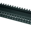 19 inch module carrier, 24 x RJ45, horizontal, 1 row, (W x H x D) 482.6 x 44 x 115 mm, black, 100021497