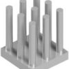 Pin heatsink, (L x W x H) 10 x 10 x 12.5 mm, 22.5 to 15.5 K/W, natural aluminum, 10006847