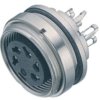 Panel socket, 6 pole, solder cup, screw locking, straight, 09 0124 80 06