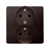 Simon Basic Gniazdo podwójne z/u z funkcją niezmienności faz z przesłonami 16A 250V czekoladowy BMGZ2TZ/47