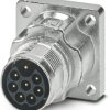 Surface-mounting plug, M17, 8 pole, crimp connection, standard/ONECLICK quick locking system, straight, 1628912