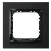 IMPRESJA PRESTIGE Ramka 1 pojedyncza aluminiowa 4 mm szczotkowany antracyt + ramka czarna R-1YAC/64/25 OSPEL