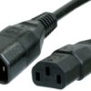 Extension cable, International, C14-plug, straight on C13 socket, straight, HARSJT 3 x AWG 17, black, 2.5 m, C14G-HARSJT3X17(1,0