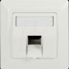 NK4027 Face plate for 1 keystone jack, 45° outlet, pure white