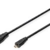 Connection cable, 1 m, black, HDMI plug type D (Micro), straight to HDMI plug type A, straight, AK-330115-010-S