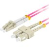 Patchcord światłowodowy MM LC/UPC-SC/UPC duplex 3mm OM4 magenta 2m LANBERG