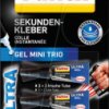 PSMG3 Pattex Sekundenkleber Mini Trio Gel PSMG3, 3 x 1 g