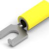 Insulated forked cable lug, 3.0-6.0 mm², AWG 12 to 10, yellow, 52856