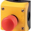 Surface mount housing, 1 emergency stop/emergency off button red, 2 Form B (N/C), 216524