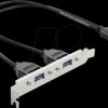 67346 USB Type-E Key B male to 2 x USB 5 Gbps Type-A female with slot