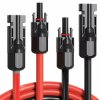 PRZEDŁUŻACZ SOLARNY 10M KOMPLET kabel 4mm2 wtyk-gniazdo czarny + czerwony