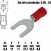 1x Konektor widełki 6,4mm na kabel 0,25-1,65mm2 izolowany czerwony