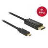 Delock 85255 USB-C to DisplayPort Adapter Cable 4K 60Hz 1m Black Coaxial