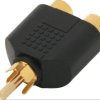 PRZEJŚCIE RCA WTYK - 2X GNIAZDO ZŁOTY (ZLRCA 1WT-2GN-GOLD)