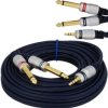 VITALCO MK71 Kabel Audio mini Jack 3,5mm Stereo (wtyk) / 2x Jack 6,3mm Mono (wtyk) 1,5m