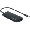 Manhattan 152372 USB-C Dock/Hub with Card Reader, Ports (x5): Ethernet, USB-A (