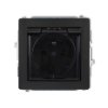 DECO Gniazdo bryzgoszczelne z/u (klapka dymna) czarny mat 12DGPB-1zdp