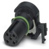 Panel socket, 5 pole, solder pins, screw locking, angled, 1432431