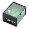 Obudowa do HiFiBerry Digi+, DAC+ RCA i Raspberry Pi Model 3B+/3B/2B czarno-przezroczysta