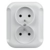 Gniazdo podwójne p/t PT-6F białe z uziemieniem 250V 16A Topaz DPM / TO-GPT-6T BI