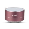 VT-6133 Przenośny głośnik bluetooth z mikrofonem obudowa: metal gniazdo USB slot na kartę micro SD różowy 7715 V-TAC