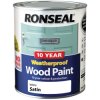 Ronseal 38787 10 Year Weatherproof Wood Paint White Satin 750ml