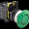 Przycisk sterowniczy grzybkowy podświetlony 22mm IP65 zielony NO zestaw