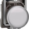 Signal light, with protection, 110-240 VAC, illuminable, waistband round, white, front ring metal, mounting Ø 22.5 mm, XB4BVGM1T