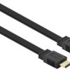 Kabel HDMI Manhattan Flaches 4K@60Hz HDMI-Kabel mit Ethernet-Kanal UHD Stecker/Stecker 0,5m schwarz 355599, HDMI-A do HD