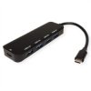 VALUE Hub USB 3.2 Gen 1, 4-portowy, kabel połączeniowy typu C, z 1 portem PD