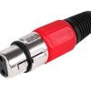 Wtyk mikrofonowy żeński XLR, czerwony