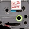 Labelling tape cartridge, 24 mm, tape white, font red, 8 m, TZE-252
