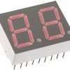 Wyświetlacz diodowy LED 14-segmentowy 2-znakowy ze wspólną katodą 7,69 mcd RH DP, Czerwony 14.2mm Broadcom 628 nm