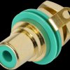 NYS367-5 RCA panel jack, gold, green colour ID ring