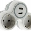 ROZGAŁĘŹNIK SIECIOWY ZŁODZIEJKA 2 GNIAZDA SCHUKO (RYNEK RO/LT/LV) + 2 USB