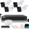 Zestaw monitoringu IP Dahua 4 kamery tubowe 6Mpx Dysk 1TB