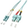 LINDY 46392 Fibreglass FO Cable LC-SC 50/125µm Multimode OM3 Duplex 3m Blue