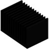 Extruded heatsink, (L x W x H) 75 x 112 x 67.5 mm, 1.4 to 0.5 K/W, black anodized, SK 121 75 SA