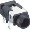 3.5 mm jack panel socket, 3 pole (stereo), PCB connection, PBT, 1503 30