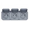 NOWE PLEXO 55 Gniazdo 3x2P+Z poziome komplet natynkowy 16A - 250V AC szare 069763L