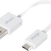 Akasa Kabel USB USB 2.0 Złącze męskie USB-A, Złącze męskie USB Micro-B 0.15 m biały wysoka elastyczność, styki pozłacane
